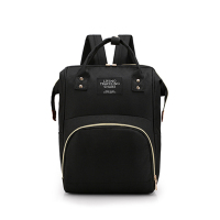 WRC 户外时尚妈咪包多功能双肩包防水母婴包女士背包 W-0023 -黑色(H)