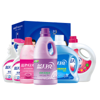 蓝月亮机洗绝配礼包 洗衣液1.76kg+衣领净1kg+色渍净600g+柔顺剂2kg+清洗液500g+丝毛净500g