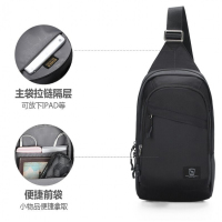 爱华仕(OIWAS)胸包休闲挎包骑行包 男女单肩旅行包潮户外小包OCK5530 黑色