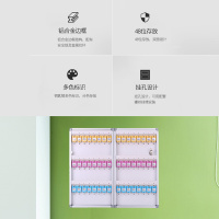得力钥匙箱壁挂式房产管理盒中介钥匙管理箱密码钥匙收纳盒子挂墙[铝合金材质]50801-48格(附赠钥匙牌)