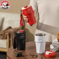 史努比水杯卡通随手杯保温保冷3-4小时斜纹咖啡杯304不锈钢杯8003