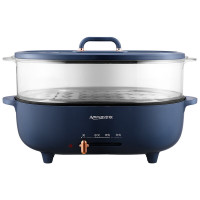 亚摩斯多功能电火锅AS-HG10A 2.57KG 蓝色