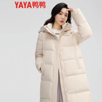 鸭鸭鸭鸭羽绒服女2023年冬季新品长款连帽韩版时尚保暖外套TS