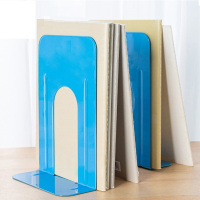 得力 9英寸金属铁书立架书籍挡靠夹1片蓝色9263