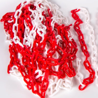 塑料警示链条 红白塑料链条路锥链条 隔离链子 8MM红白(25米/包)