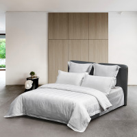 水星家纺(MERCURY)-B 水星家纺 素雅风尚全棉四件套 200cmx230cm 白色 适用1.5米床 透气抗菌