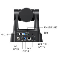 生华视通4K超高清视频摄像头AI人形追踪HDMI+SDI+U3+LAN 黑SH-HK590A 20倍