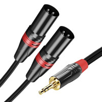 七幻 3.5转双卡农公音频线 3.5mm转双卡侬母 手机电脑声卡小三芯一分二调音台音箱音响线10米