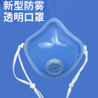 谋福 透明口罩T8可人脸识别防尘透明口罩头戴式硅胶软壳口罩