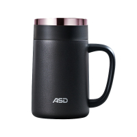 爱仕达(ASD)304不锈钢大容量流金办公保温泡茶杯 深邃黑 RWS48B8Q-BB