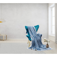 水星家纺(MERCURY)-A 水星家纺 雪貂绒毯-浮光 180cm×200cm 宝蓝色 保暖沙发套午休毯