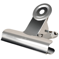 得力(deli) 票夹圆形票夹不锈钢铁票夹小夹子 办公用品 中号(51mm/1个)9523