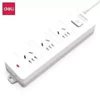 得力18174(1.8)延长线插座接线板排插3组1.8米白 18174 白色 1个