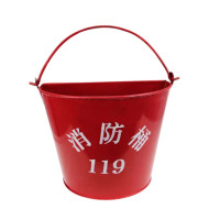 谋福 8487 加厚消防黄沙桶 半圆形烤漆铁材质 加油站使用桶 扑火工具 消防器材 2件装