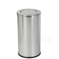 莞乔 不锈钢翻盖式垃圾桶