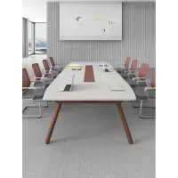 小窝厘 会议室桌椅简约时尚会议桌长桌280*宽100CM+7张椅子 含 安 装