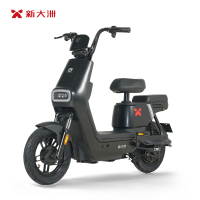 新大洲电动自行车新国标电动车成人两轮48V12Ah小型轻便电瓶车萌可 油光哑黑/黑武士