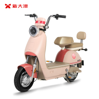 新大洲电动自行车新国标轻骑电动车成人超长续航二轮48V12Ah踏板电瓶车米塔 浅藕粉/清甜粉/奶白