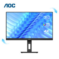 AOC U27P3U电脑显示器 27英寸 IPS 4K超清99% sRGB窄边框 升降旋转支架家用设计办公TUV低蓝光