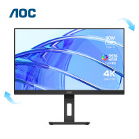 AOC U27P3C电脑显示器27英寸 4K超清 10bit Type-C90W反向充电 升降旋转支架