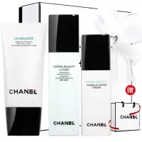 香奈儿(CHANEL)山茶花保湿系列护肤套装三件套 山茶花洁面150ml+润泽精华水150ml+水感乳液30ml