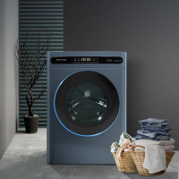 美菱 G100M14528BHX 滚筒洗衣机 10公斤 一级效能 超薄机身 一键启动 变频冷凝烘干一体机