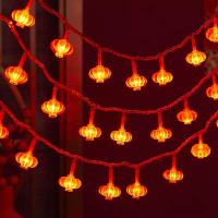 新年红灯笼 春节装饰布置红灯笼 10米插电款(三组装)