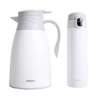 山重山(MOM) 温暖你-保温壶杯2件套6029(保温壶1L+保温杯480ml)白色