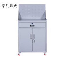 豪利鑫威工具柜加厚铁皮储物柜工厂车间用带抽屉汽修多功能收纳柜灰白色一斗小柜含轮子