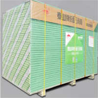 形象墙备板 石膏板吊灯材料 泰山吸音防潮石膏板吊顶天花板吊顶材料泰山纸面石膏板耐潮