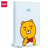 得力22252KAKAOFRIENDS皮面记事本-112张-32K(蓝) (本)