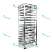 洛诗莲 (RoyceLand) 不锈钢烤盘架多层托盘车 15层方管款