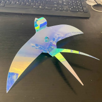 黛莉嘉尔圣诞主题装饰小鸟空中吊饰创意幻彩飞鸟珠宝店橱窗店铺吊顶挂件28cm蓝紫色10个(BY)/组