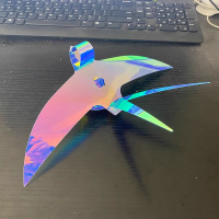 黛莉嘉尔圣诞主题装饰小鸟空中吊饰创意幻彩飞鸟珠宝店橱窗店铺吊顶挂件28cm尼蓝色10个(BY)/组