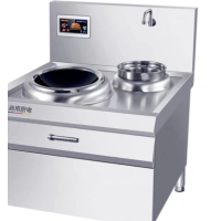 单头电磁炒灶1100*1000*1170 大功率15KW 锅径50CM 磁控式 电磁大炒炉单眼电磁大锅灶