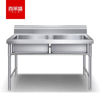 喜莱盛 XLS-SC1200J 商用不锈钢水池洗菜池 后厨食堂单槽双槽三槽不锈钢水槽带支架洗菜盆洗碗池