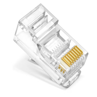 S六类千兆工程专用水晶头镀金RJ45水晶头CAT6类8芯8P8C电脑网络线接头100个/盒FK-6100