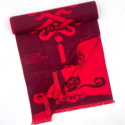 丝语棠中国福红围巾