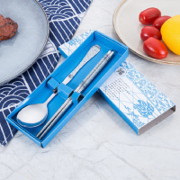 青花瓷不锈钢勺筷子餐具两件套礼盒装活动地推小礼品批发 青花瓷勺筷 - 两件套