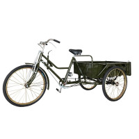 储力0.9米车厢长成人脚踏蹬代步快递送拉带货自行车人力三轮车26-8p军绿90*57cm车厢双刹弹簧减震