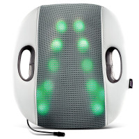 倍轻松(breo)腰部按摩器BM-312按摩垫靠垫 背部按摩器按摩仪揉捏热敷 腰背按摩器正反揉腰开背 灰白/台