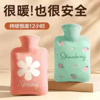 点小洁注水热水袋暖水袋暖宝宝暖手宝安全防爆 粉色小花1000ml