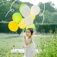 绿之源加厚彩色气球 生日装饰布置儿童店庆开业活动氛围结婚周年派对白色 橄榄绿 黄色墨绿果绿各二十个110g(BY)/套