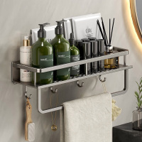 卫生间置物架浴室洗漱台免打孔壁挂式 不锈钢浴室置物架300*150mm