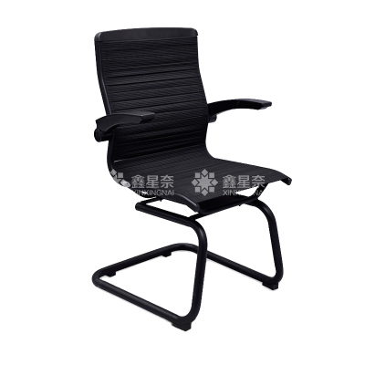 鑫星奈 弓形椅办公椅电脑椅护腰工学椅会议椅 宽织带黑色