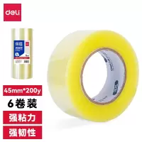 得力得胜JD552封箱胶带45mm*200y*45μm(透明黄)(6卷/筒)