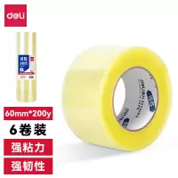 得力得胜JD561封箱胶带60mm*200y*45μm(透明黄)(6卷/筒)