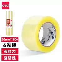 得力得胜JD566封箱胶带60mm*150y*50μm(透明黄)(6卷/筒)