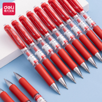 得力S01中性笔0.5mm弹簧头 红色 12支/盒