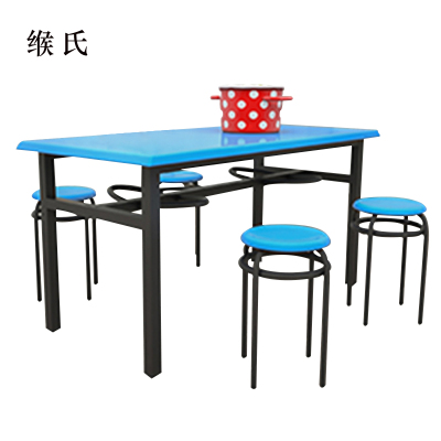 缑氏玻璃钢冷轧钢餐桌学生食堂公司职员户外桌椅组合1.2米餐桌+4把椅